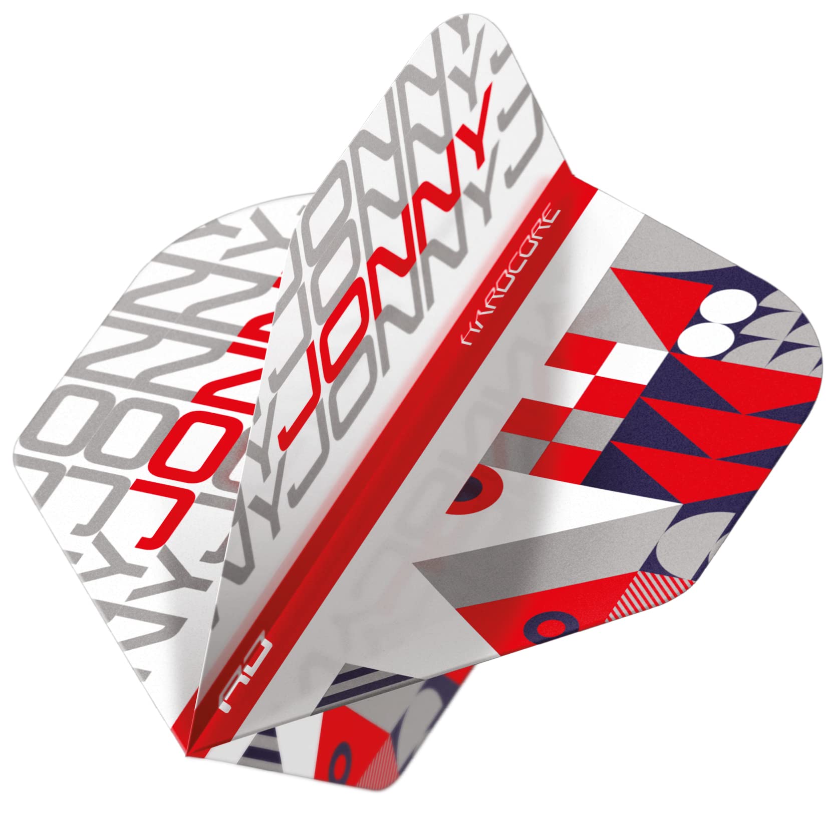 RED DRAGON Jonny Clayton Ferret Hardcore Stack White and Red Dart Flights - 3 Sets Per Pack (9 Flights in Total)