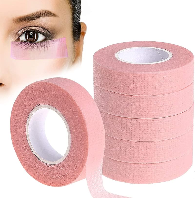 Leikedun Pink Eyelash Tape for Lash Extensions - Micropore Fabric, Breathable -