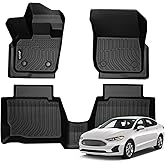 Jenofa-Floor Mats for 2017-2020 Ford Fusion & Lincoln MKZ Floor Liner All Weather Car Mats Custom Fit Fusion/MKZ Durable TPE Rubber High Edge Protection Car Mat Black Accessories
