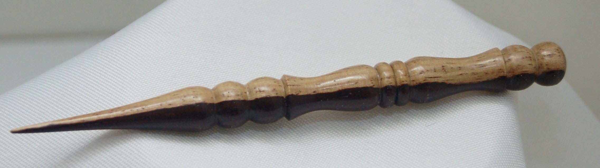 Cocobolo wood 4-3/8" long needlepoint laying tool, wand or hair ornament or hair stick.