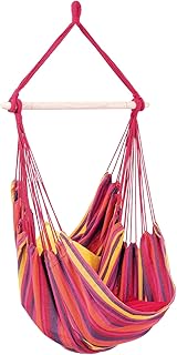 AMAZONAS Hängesessel wetterfest UV-beständig Relax Vulcano mit Querstab aus Holz 85 cm bis 120 kg buntgestreift
