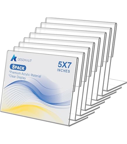BlueValley Clear Acrylic Sign Holder 5x7 Vertical Double Sided Acrylic