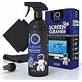 Screen Cleaner Spray (16oz - 473ml) – Best Large Cleaning Kit for LCD LED OLED TV, Smartphone, iPad, Laptop, Touchscreen, Computer Monitor, Electronic Devices, 3 Microfiber Cloths and 2 Nozzles