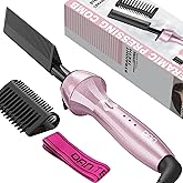 DAN Technology 500 High Heat hot Comb Hair Straightener, Pink, Adjustable Temperature, Dual Voltage, for Wigs, Professional Pressing Comb for African American Hair