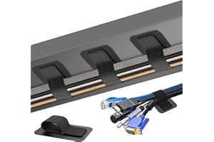 Cable Management Under Desk, 【Up to 15 Cord】【Enhanced Wire Holder】 Cord Organizer, Adjustable Hook and Loop Cable Ties, Reusa