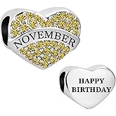 SBI Jewelry January-December Birthday Birthstone Charms for Pandora Bracelets Heart Gift for Women Birthday Jewelry