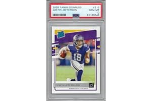 PANINIDONRUSS 2020 Panini Donruss Football #313 Justin Jefferson Rookie Card Graded PSA 10 Gem Mint