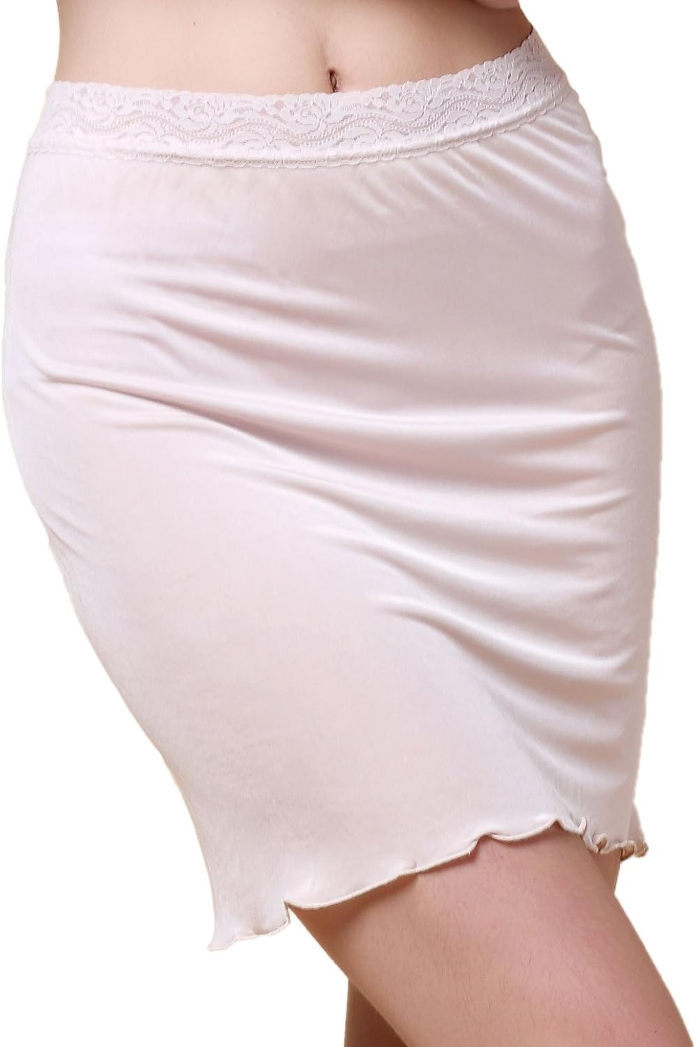 Avidlove Donna Sottoveste Lingerie Sottogonna Lunga in Pizzo con Mezza Lacci in Raso