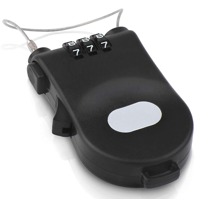 Lockguard Kabelschloss - Extra langes Roller Schloss mit bis zu 110cm ausziehbarem Drahtschloss - Seilschloss mit persönliche