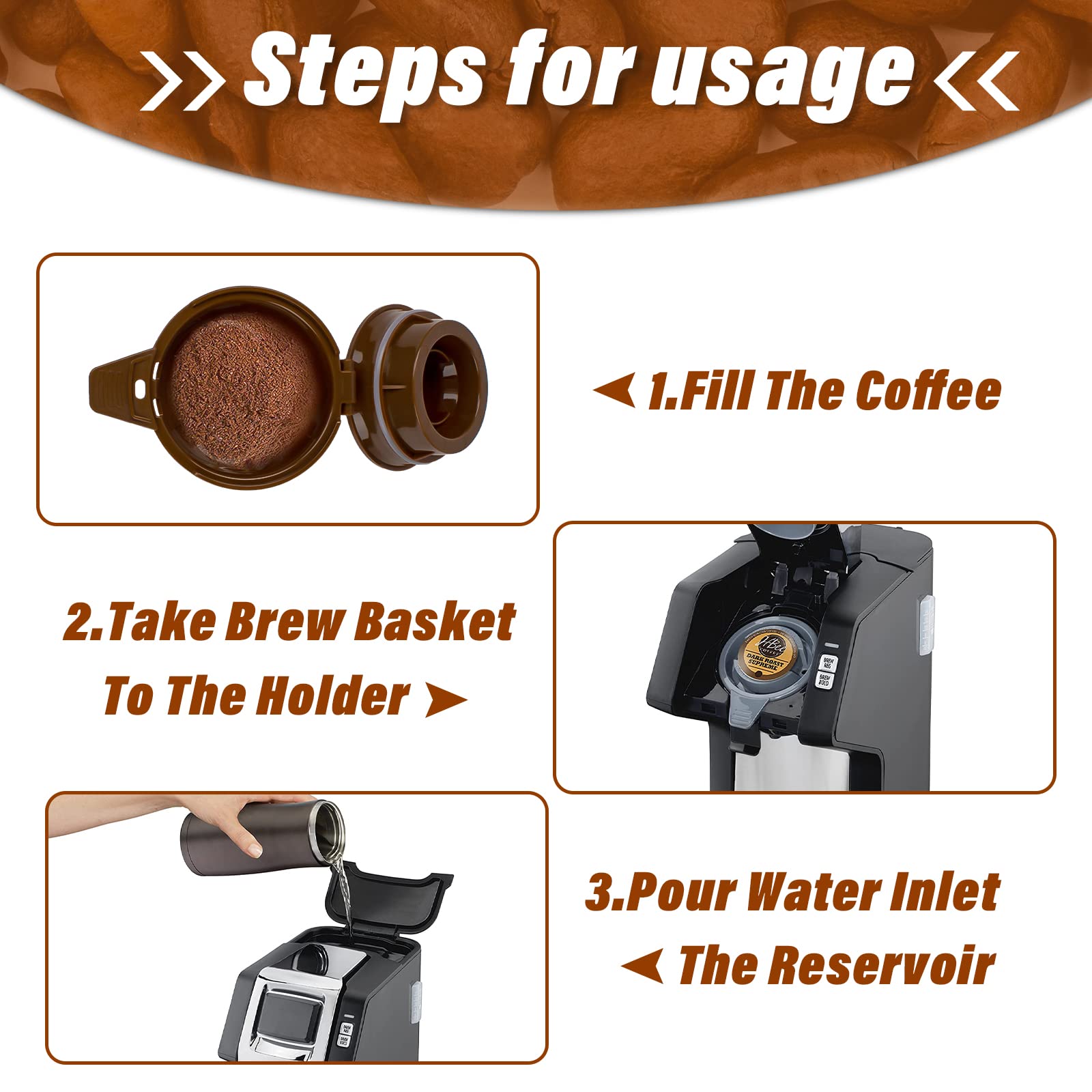 Single Serving Ground Coffee Brew Filter/Holder Basket for Hamilton beach flexbrew replacement parts 49957 49974 49976 49979 49957 49954 49947 49940 49950 49966 49968 Reusable coffee filter Brown (1)