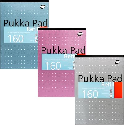 Pukka Pad A4 Refill Notepad 160 pages 80GSM 8mm ruled 4-hole pack of 3