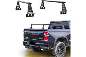 LOX ROX Overland Bed Bars for Full-Size Truck F-150, F-250, Silverado Sierra Ram 1500 2500, Tundra（No Drill Installation）