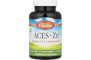 Carlson - ACES + Zn, Vitamins A, C, E + Selenium & Zinc, Cellular Health & Immune Support, Antioxidant, 120 Softgels