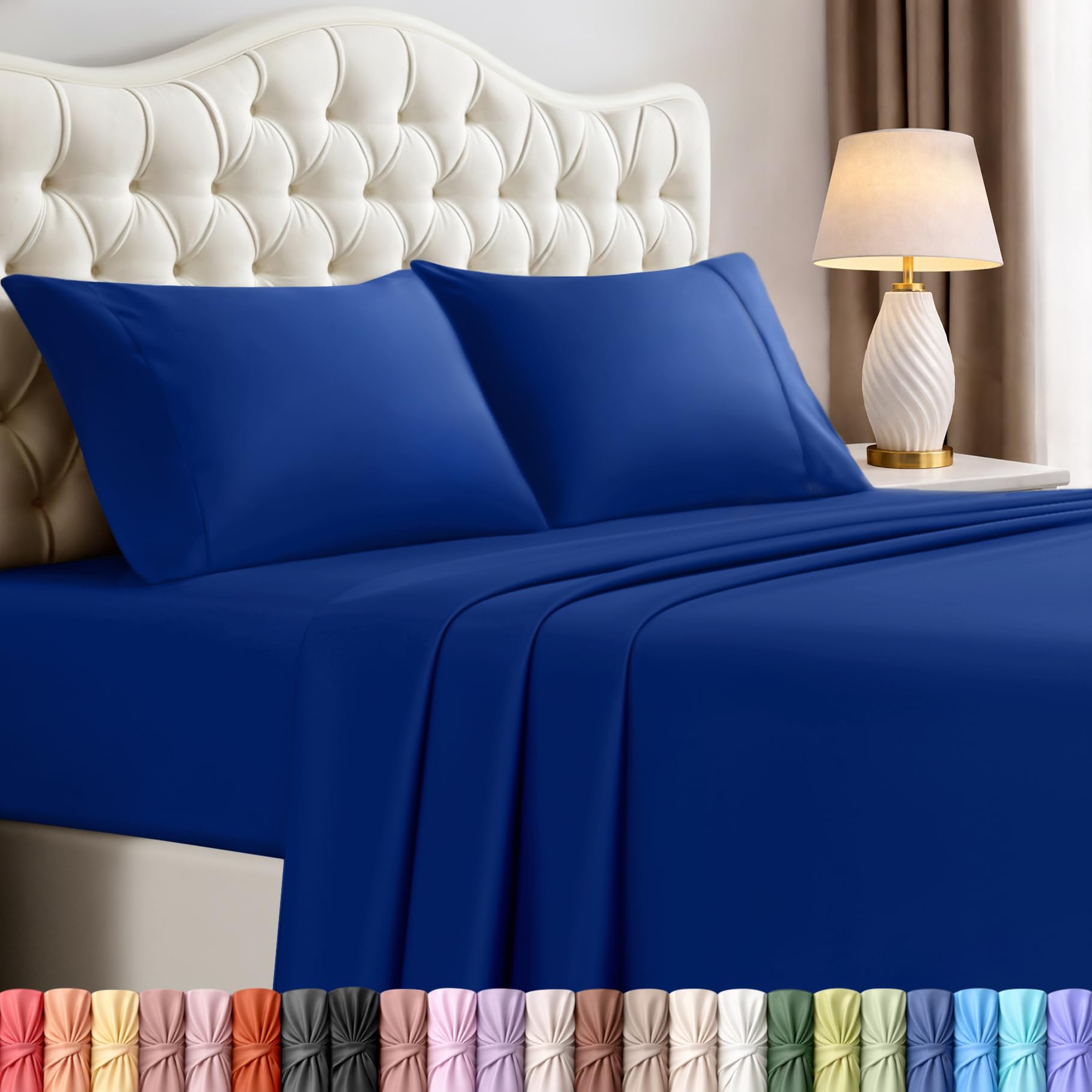 Utopia Bedding Queen Bed Sheets Set - 4 Piece Bedding - Brushed Microfiber - Shrinkage and Fade Resistant - Easy Care (Queen, Royal Blue) — image 1