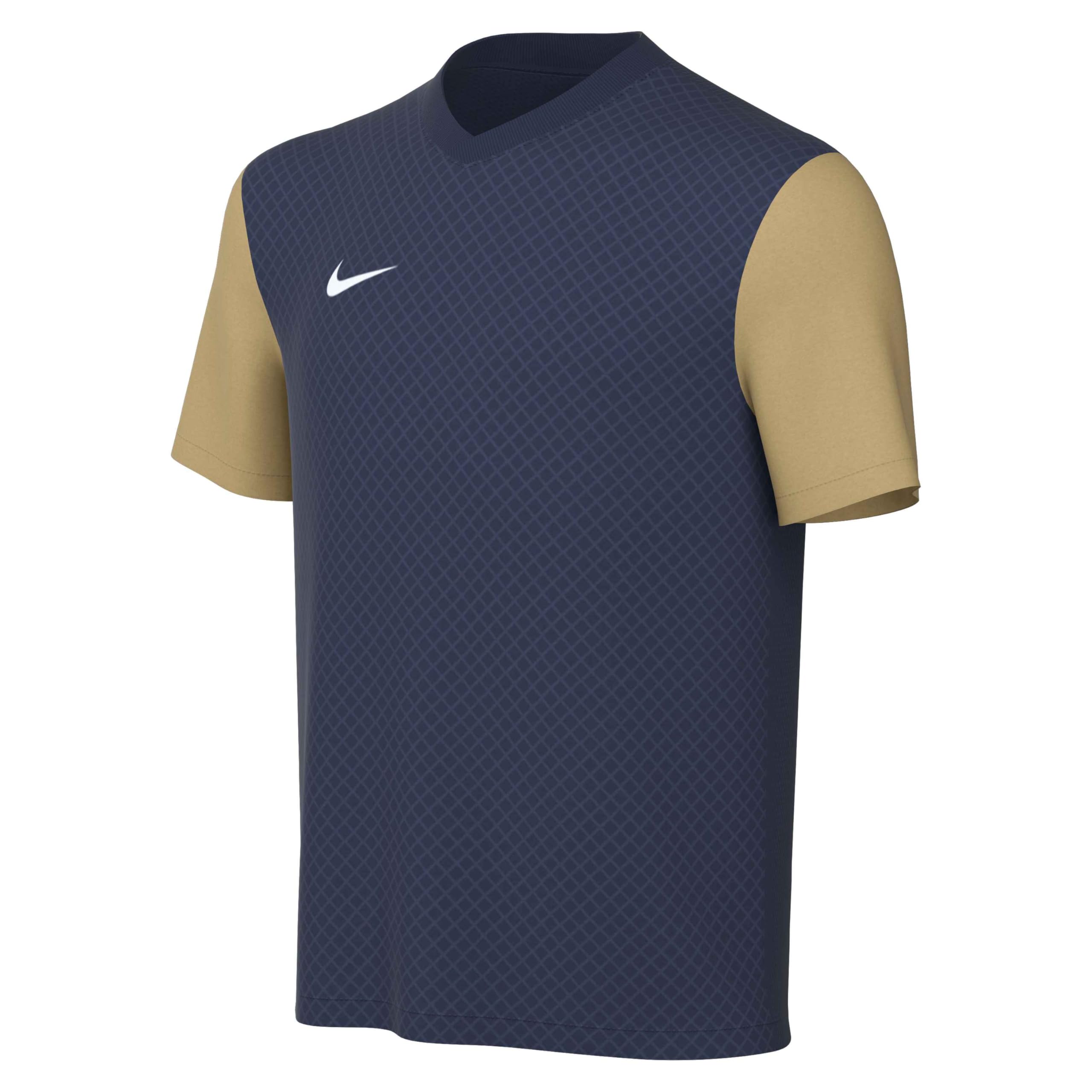 NIKE DH8389-411 Y NK DF Tiempo PREM II JSY SS T-Shirt Unisex Midnight Navy/Jersey Gold/White Size XS