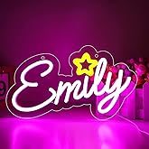 Emily Name Neon Sign for Wall Decor,LED Emily Name Neon Light for Kids Bedroom,Emily Birthday Party Decoration,Neon Sign Customizable forGirl,Birthday Name Decor,Size 12 * 6.9 inches(JTLD091)