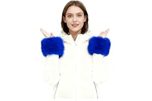 Lina & Lily Women's Winter Wrist Cuffs Warmers Faux Fur Fluffy (Royal Blue)