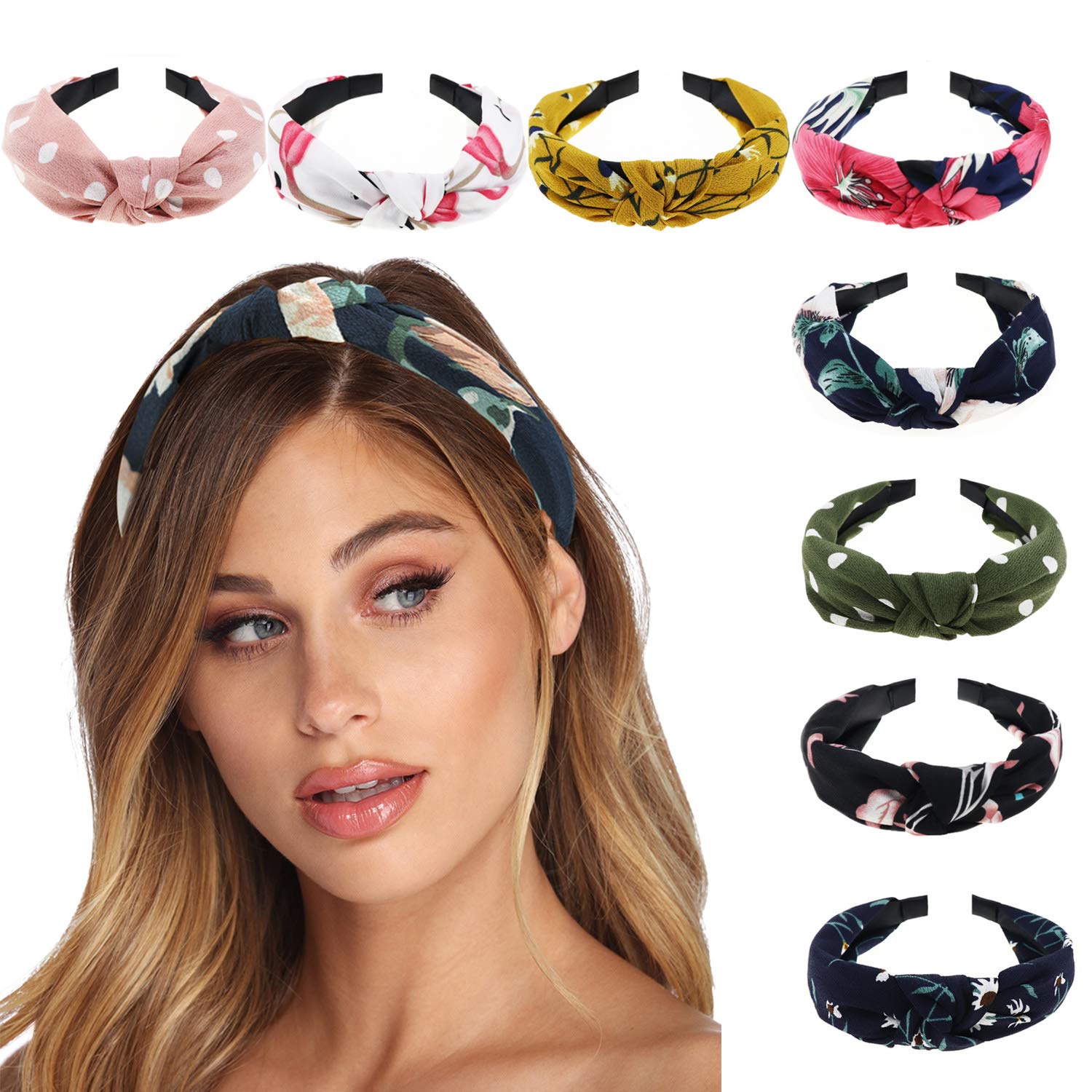 DRESHOW 8 Pack Women's Headbands Headwraps Hair Bands Bows Accessories at  Women’s Clothing store