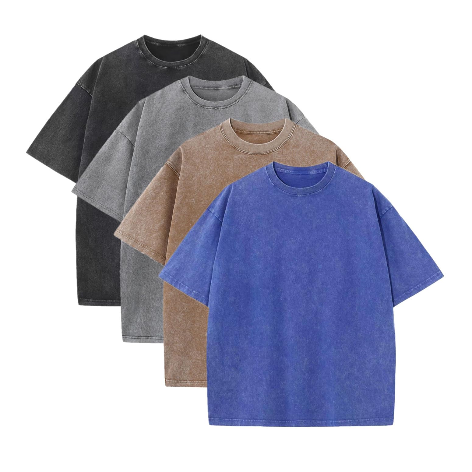 Suvipnee Men's Acid Wash T-Shirts Oversized Unisex