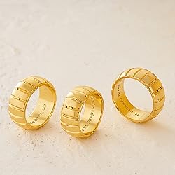 MYEARS Women Ring Gold Pumpkin Chunky Croissant