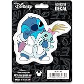 Disney Lilo and Stitch in Robe Adhesive Vinyl Decal - Fun Sleepy Stitch with Scrump Sticker for Car or Truck