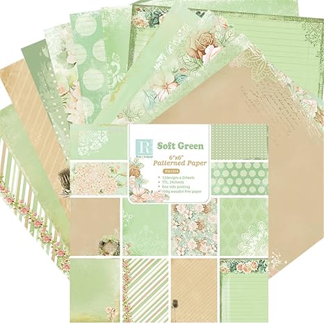 Somedays 24Blatt Scrapbooking Papier Gemustertes Karton Bastelpapier mit Vintage Design für DIY Handwerk Foto Hintergrund Dek