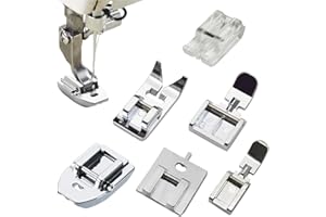 Sewing Accessories 6 Pack Zipper Presser Foot Set, Durable Stainless Steel and Plastic Zipper Feet Compatible with Most House