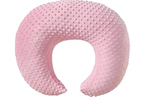 ESEN Plus Size Baby Nursing Pillow and Body Positioner for Breast Feeding and Bottle Feeding, Ultra Soft Baby Breastfeeding Pillows with Removable Nursing Pillow Cover for Mom and Baby (Pink)