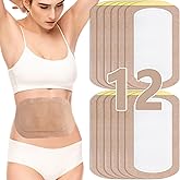 12Pcs Castor Oil Pack Wrap, Organic Cotton Castor Oil Patches Disposable, Self-Adhesive Caster Oil Wrap Pads, Portable Anti L