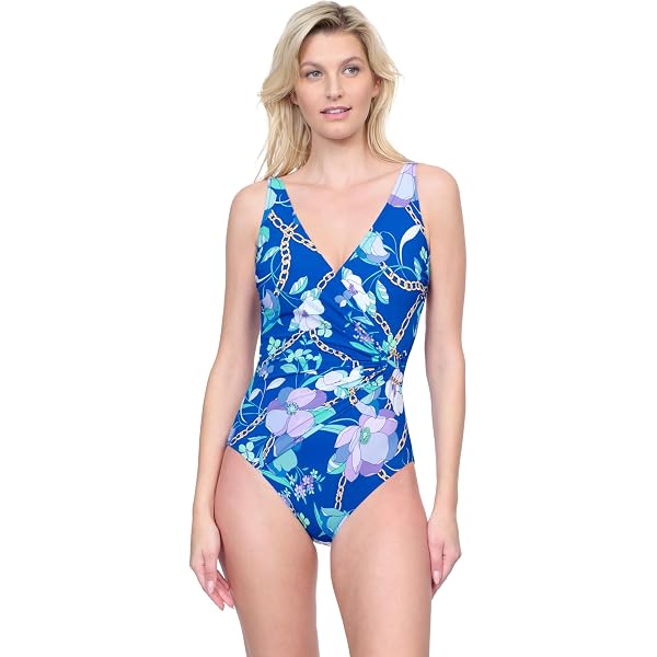 Profile By Gottex Women's Malaku V-Neck One Piece Swimsuit – Tummy Control With Soft Cups - View #9