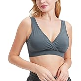 netdraw Women's Bamboo Viscose Nursing Sleep Bra, Ultra Soft Crossover Wire-Free Lounge Maternity Bralette