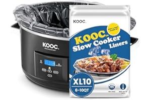 [NEW] KOOC Slow Cooker Liners and Cooking Bags, Equipped with Fresh Locking Seal Design, BPA Free, Extra Large Size Fits 6 qt
