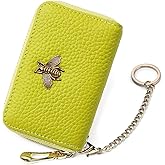 imeetu RFID Credit Card Holder, Small Leather Zipper Card Case Wallet for Women