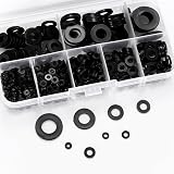 ZWFSDM 650 Pcs Nylon Washers Set Black Flat Spacers M2-M10 Assorted view 3