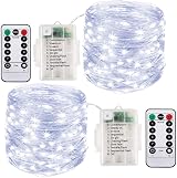 ooklee 2 Pack Battery Fairy Lights 10M 100LED Waterproof Outdoor Indoor Cool