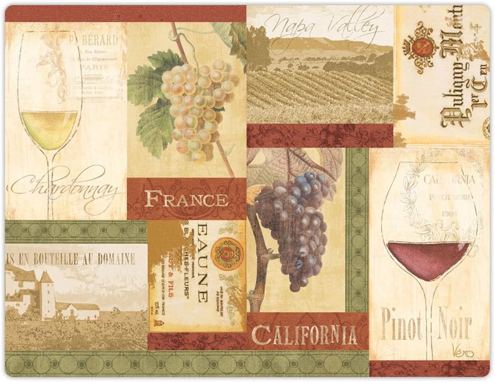 Conimar 11-1/2-Inch by 15-Inch Flexible Cutting Mats, Wine Valley Design , Set of 2