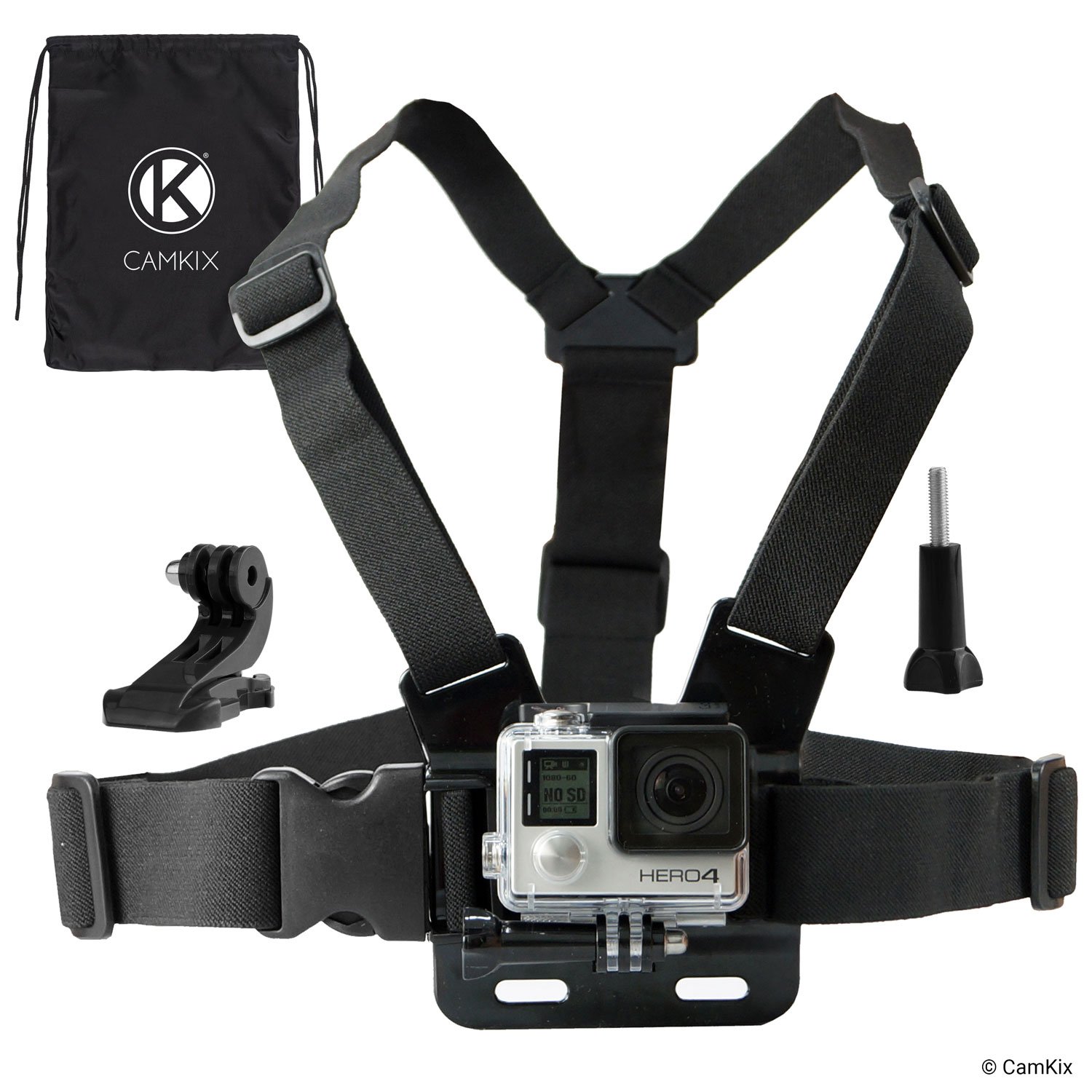 CamKix Chest Mount Harness compatible with Gopro Hero 7, 6, 5, Black, Session, Hero 4, Session, Black, Silver, Hero+ LCD, 3+, 3, 2, 1 &ndash; Fully Adjustable Chest Strap
