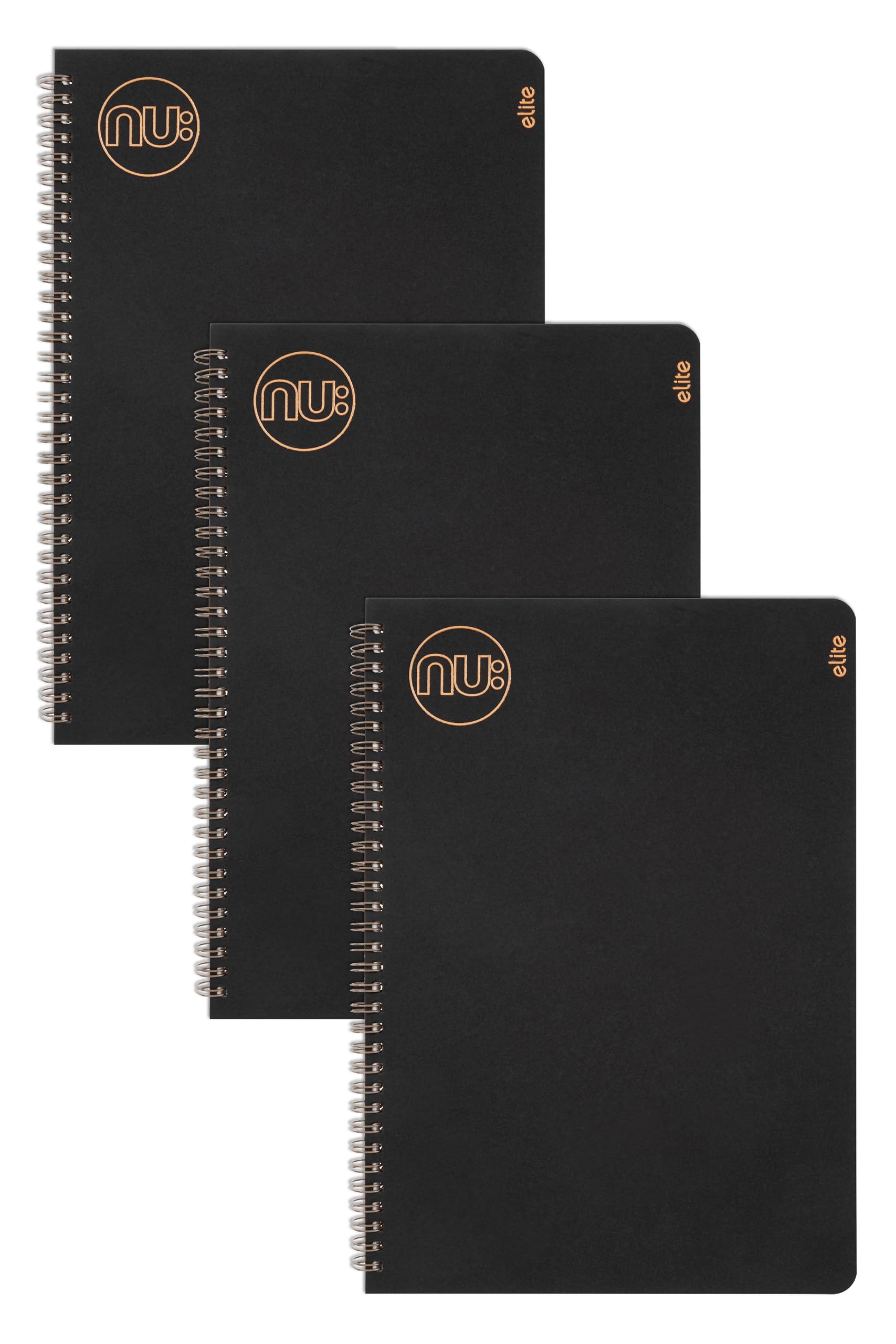nu: Notebooks - Kraft Range - Black Wire Bound A4 Notebook - Stationery Notebooks - Professional Notepad - Multipack of 3