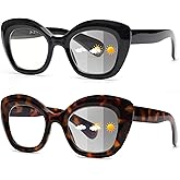 JM Cat-Eye Reading Glasses for Women, Blue Light Blocking Computer Readers with Spring Hinge