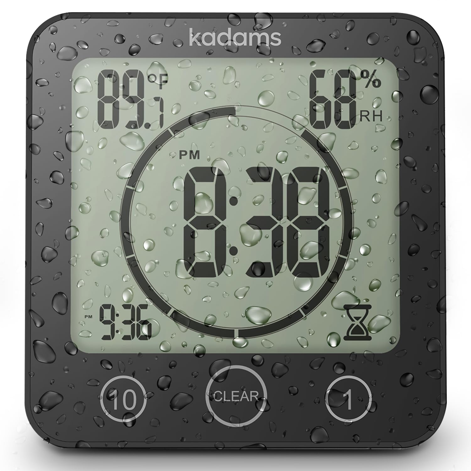 KADAMS Digital Bathroom Shower Kitchen Wall Clock