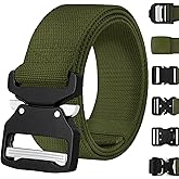 TECEUM Tactical Belt – Green B7 L – Heavy-Duty Military, Work, Hiking,Rigger, Utility, EDC Men’s Belts – Quick-Release – Nylon Web