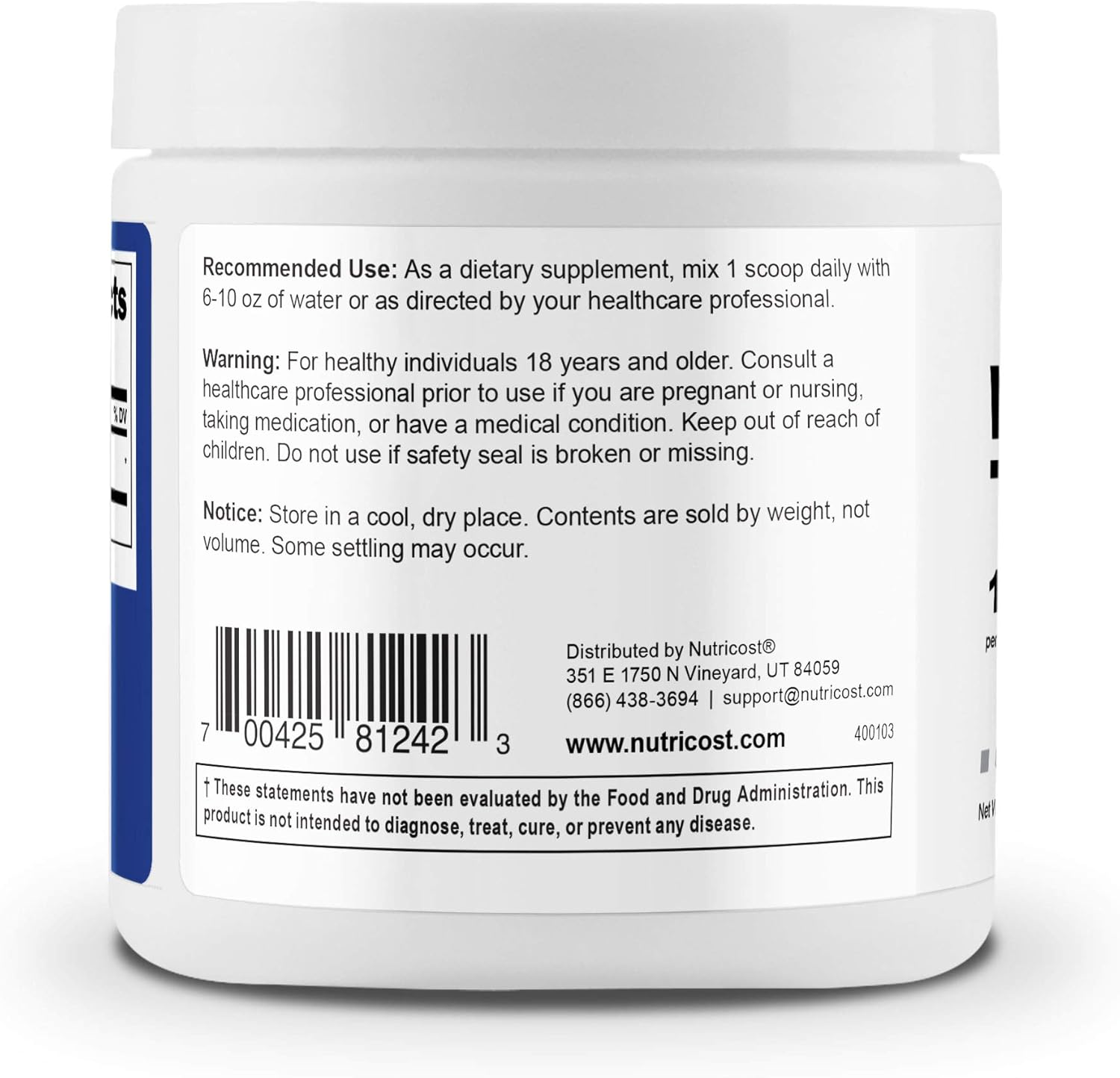 Nutricost L-Carnitine Tartrate Powder (100 Grams) - 1 Gram per Serving; 100 Servings: Health & Personal Care