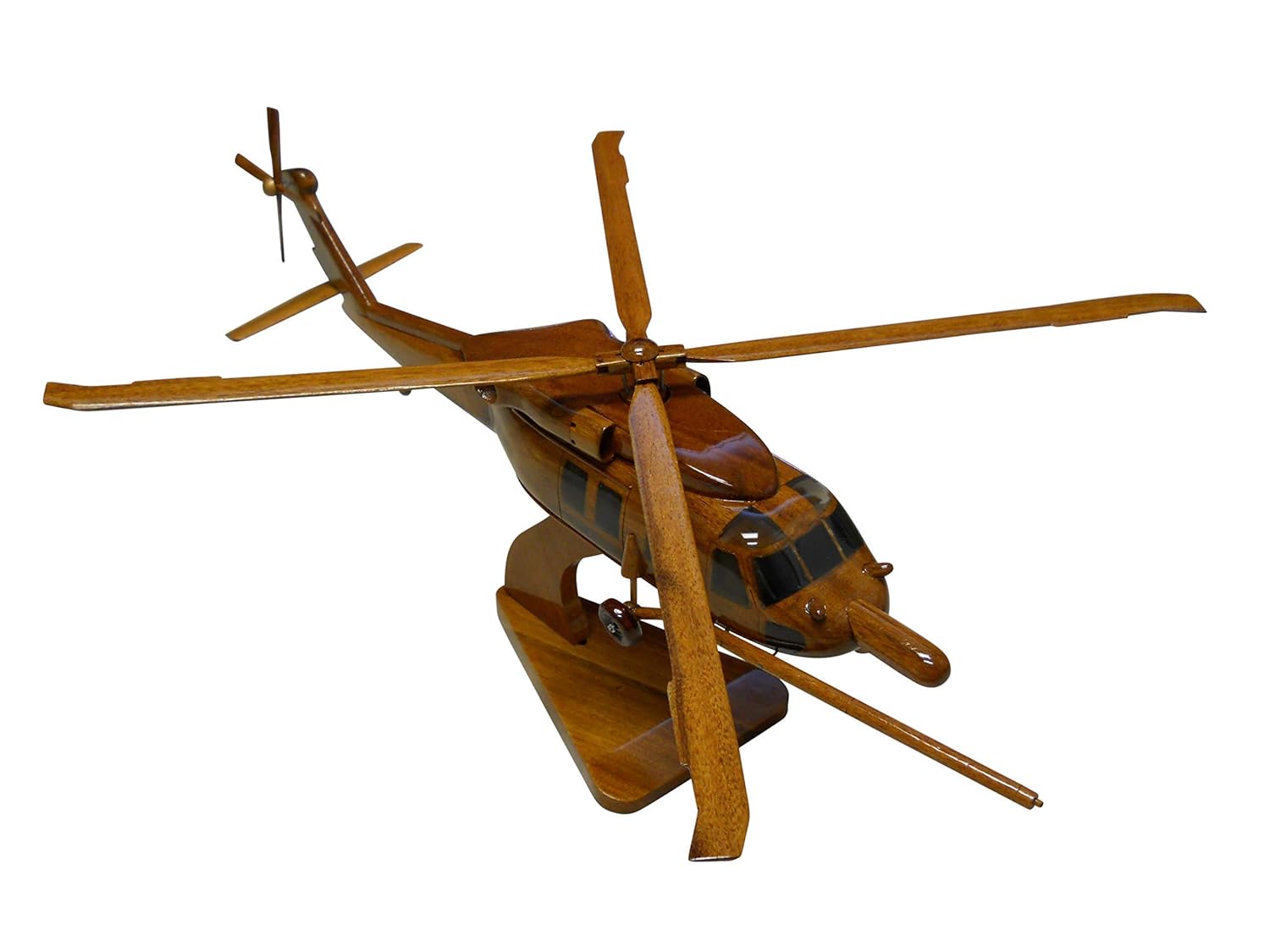 HH60 Pavehawk Mahogany Wood Desktop Helicopter Model Handmade