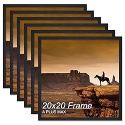A PLUS MAX Square 20x20 Frame Set of 6, Black