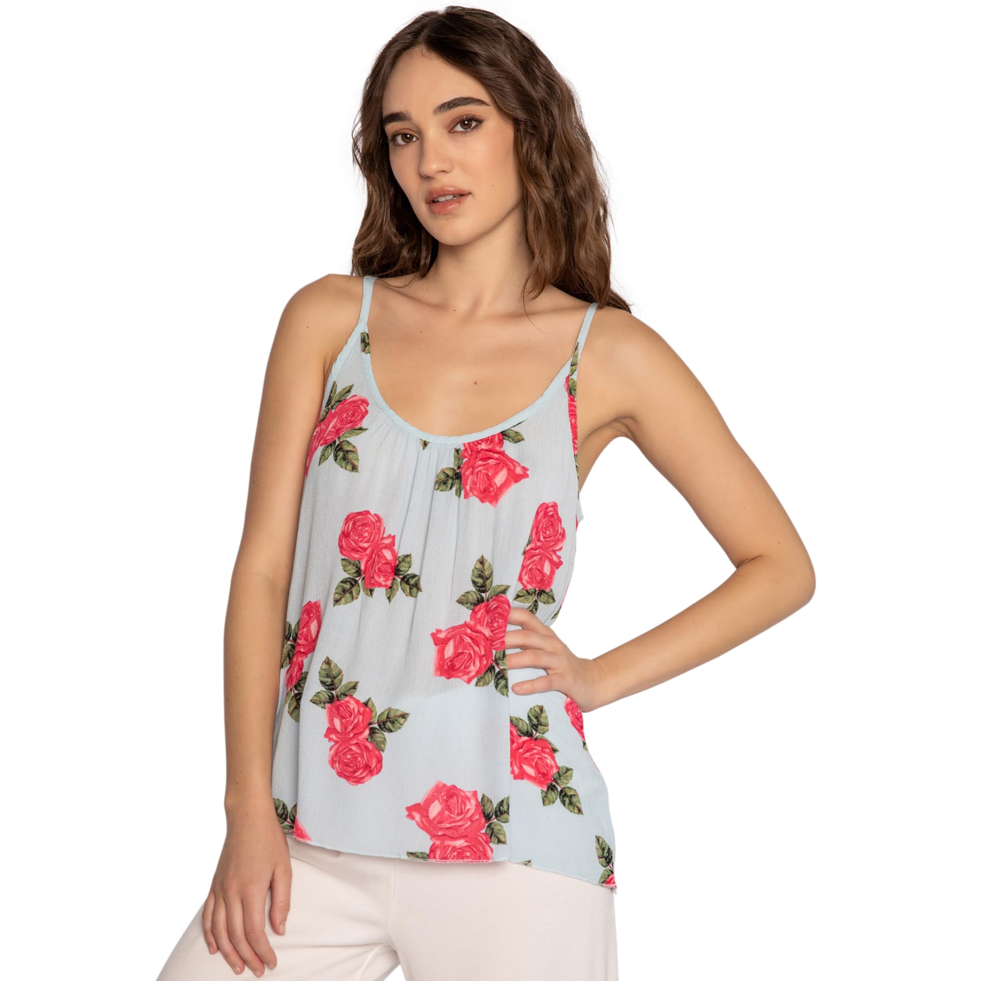 PJ Salvage Damen Lounge Cami Top - Tropisches Palmendesign, Fuchsia