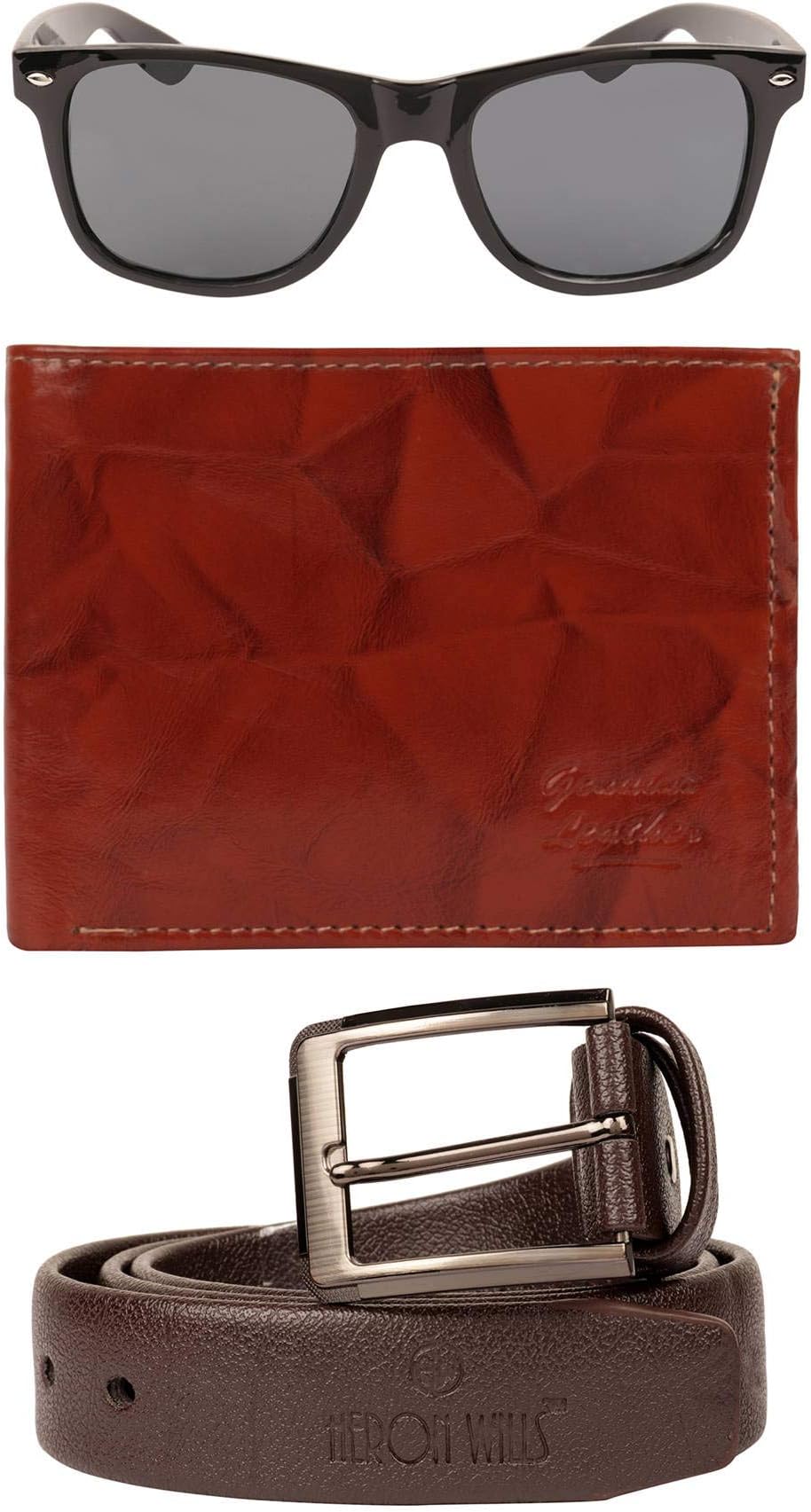 Heron Wills Genuine Leather Men Accessories Combo | Gift for Father, Gift for Husband Gift for Son Gift for Brother