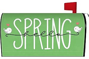HARETU Spring Mailbox Cover 25.5x21 Inch, Hello Spring Post Letter Box Covers, Spring Seasonal Holiday Magnetic Waterproof Mail Wraps for Outdoor Yard Garden Standard Mailbox Decor