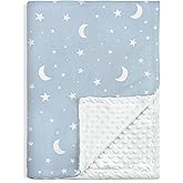 Star Baby Blanket 30 x 40 Inches for Boys Girls, Soft Plush Receiving Blanket with Dotted Back, Gift for Toddler Newborn Infant Christmas Birthday Baby Shower
