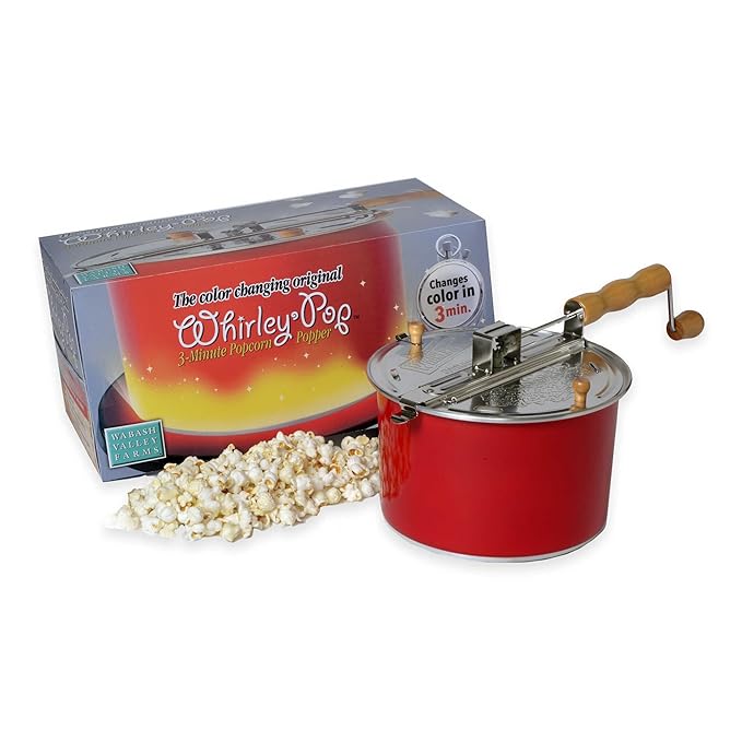 Wabash Valley Farms Whirley Pop Color Changing Popcorn Popper with1