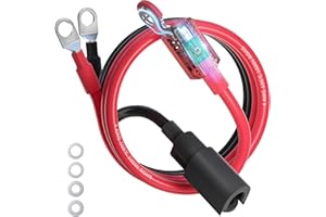 Ampeak 4 AWG Battery Cable 2FT Anti-Spark Battery Wire Waterproof Inverter Pure Copper Cable with Terminal 3/8 Inch Lugs for Truck RV Solar Inverter Marine Golfcart